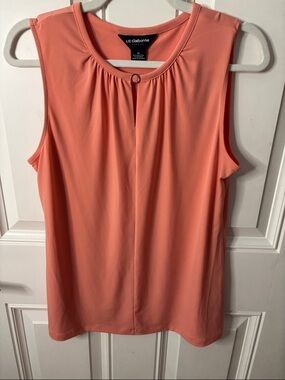 Liz Claiborne Coral Sleeveless Ring-Accent Camisole